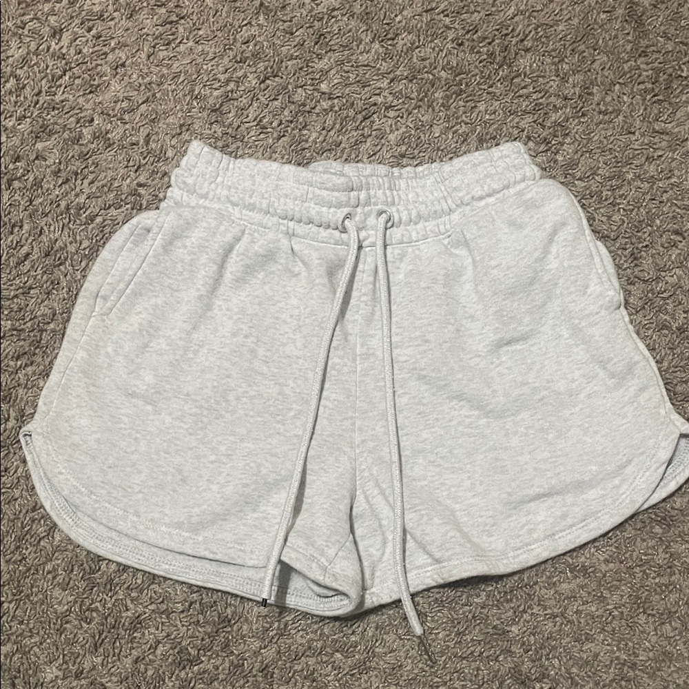 Women's Light Gray Drawstring Lounge Shorts